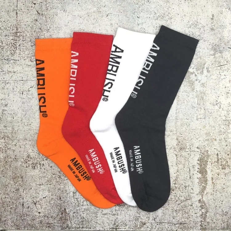 Ambush socks 19SS new pure cotton towel bottom shock-absorbing comfortable trendy mid-calf socks for men and women streetwear outfit product