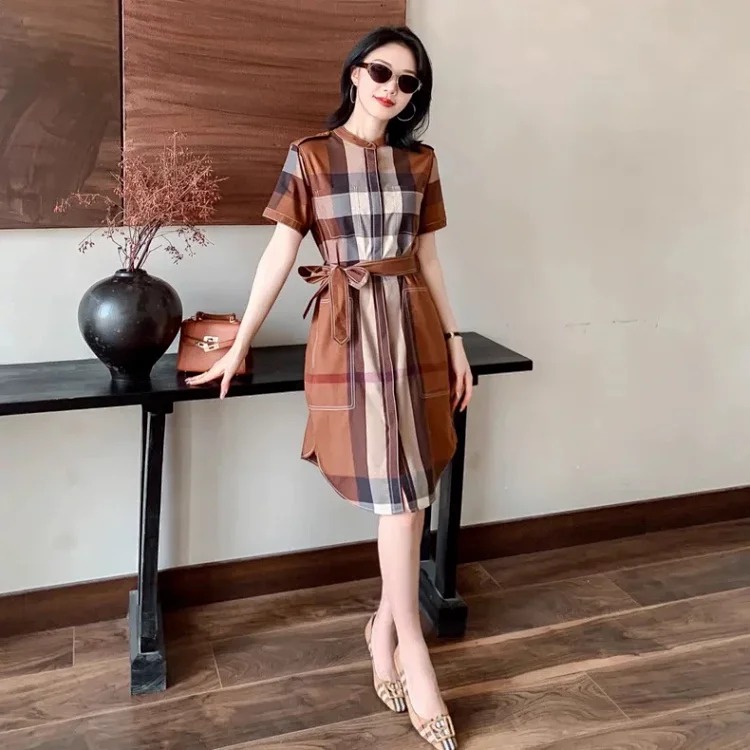 Burberry British style casual mid-length shirt dress streetwear outfit product