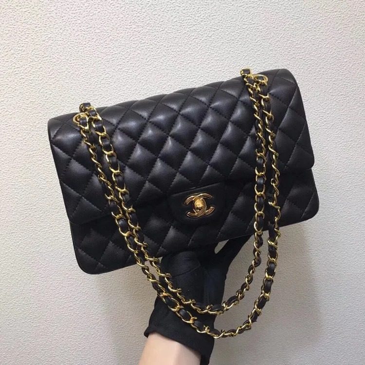 Ch chain bag, steel stamp, CF 1112 original order, sheepskin imported from France, full diamond pattern streetwear outfit product