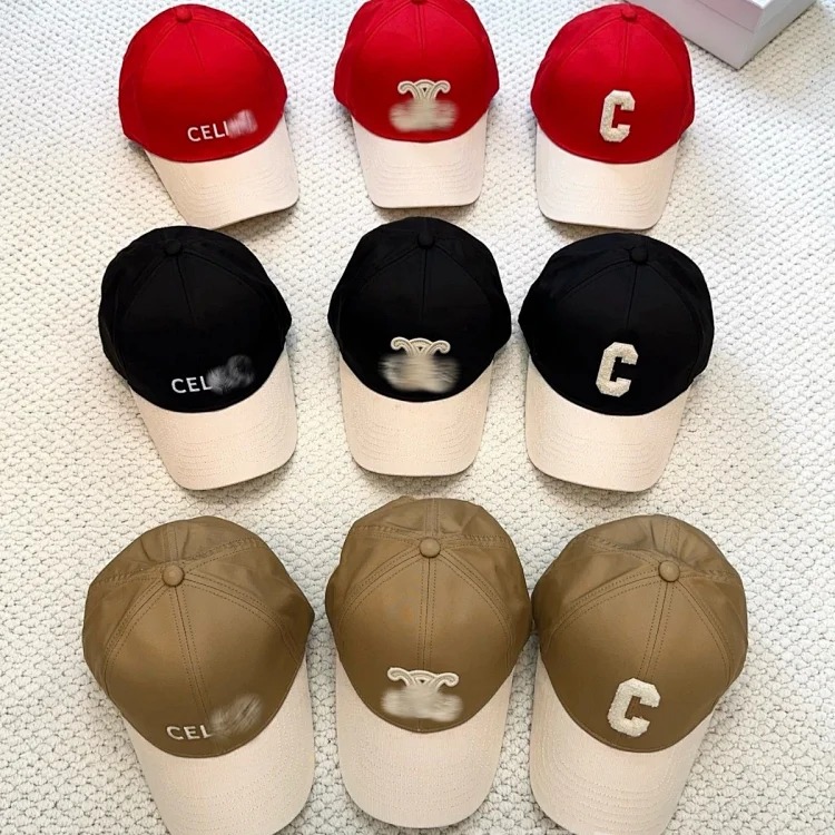 Chanel CE Home British style color block two-color peaked cap embroidered retro style versatile daily baseball cap letter duck tongue streetwear outfit product