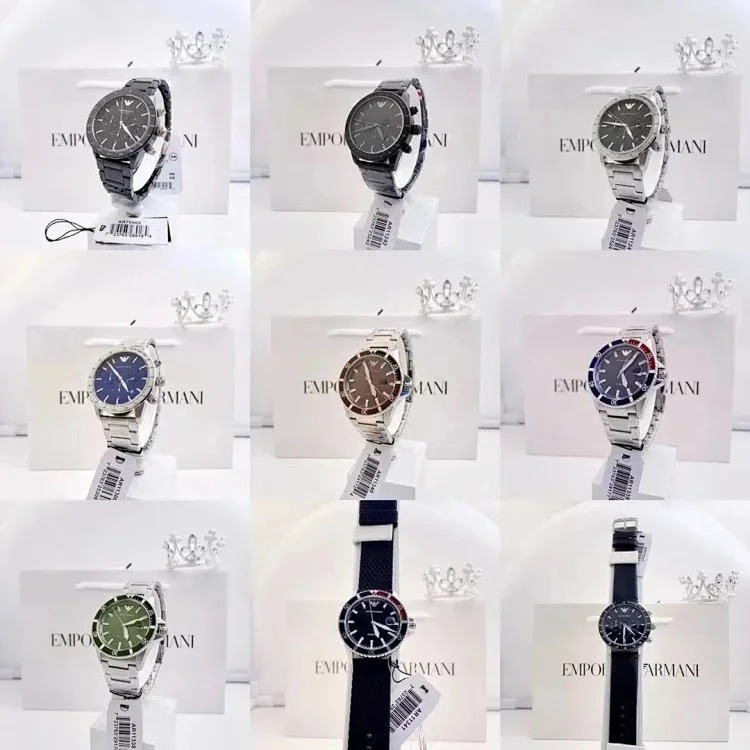 Foreign trade hot product AR refined steel band watch men's black plate fashionable sports personality steel band quartz men's watch AR11241-1346 streetwear outfit product