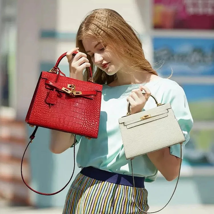 Hermes Kelly bag genuine leather commuter crossbody bag women's versatile new style women's office worker niche women's high-end handbag streetwear outfit product