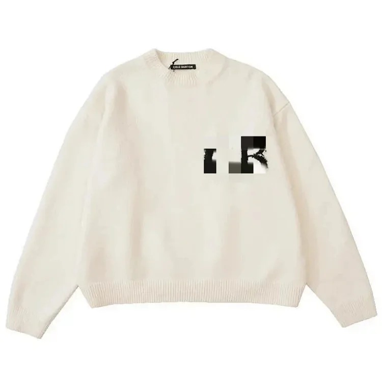 Letter logo round neck loose knitted sweater for men and women wool sports trousers casual shorts streetwear outfit product