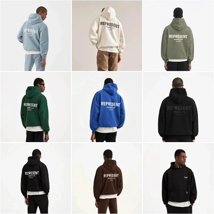 Lili-Represent basic classic letter print high street fashion brand simple and versatile couple hooded sweatshirt hoodie streetwear outfit product