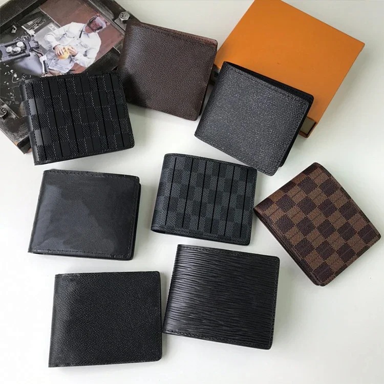 Louis Vuitton Fashion hot style letter men's presbyopic plaid short clip wallet streetwear outfit product