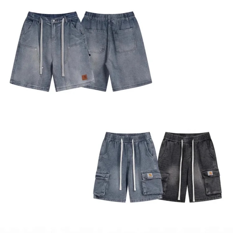 Multi-pocket washed cargo shorts Ca streetwear outfit product