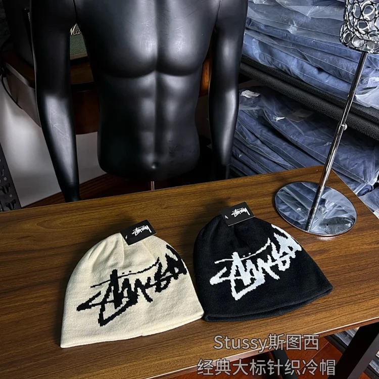 Original production Stussy SS25 classic big logo cursive knitted cold hat original factory order two colors available please check the real thing streetwear outfit product
