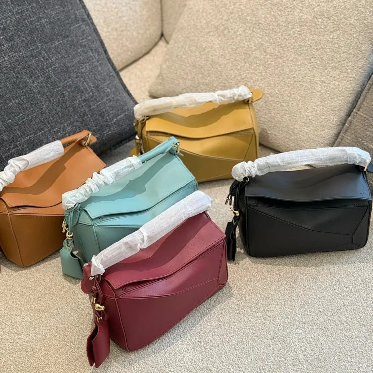 Puzzle geometric bag handbag shoulder bag crossbody bag cowhide versatile new fashion ins Xiaohongshu Douyin streetwear outfit product