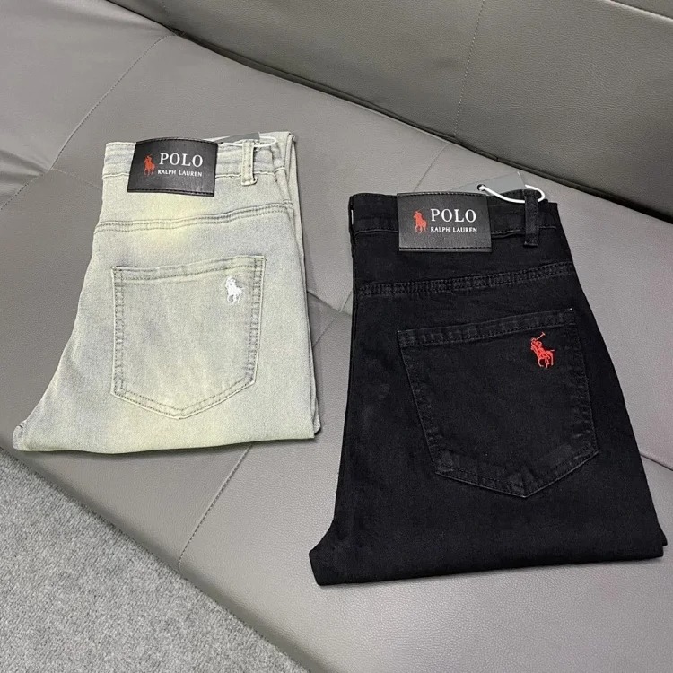 Ralph Lauren jeans embroidered casual pants straight slim fit trousers Pony Paul POLO business versatile men's long trousers streetwear outfit product