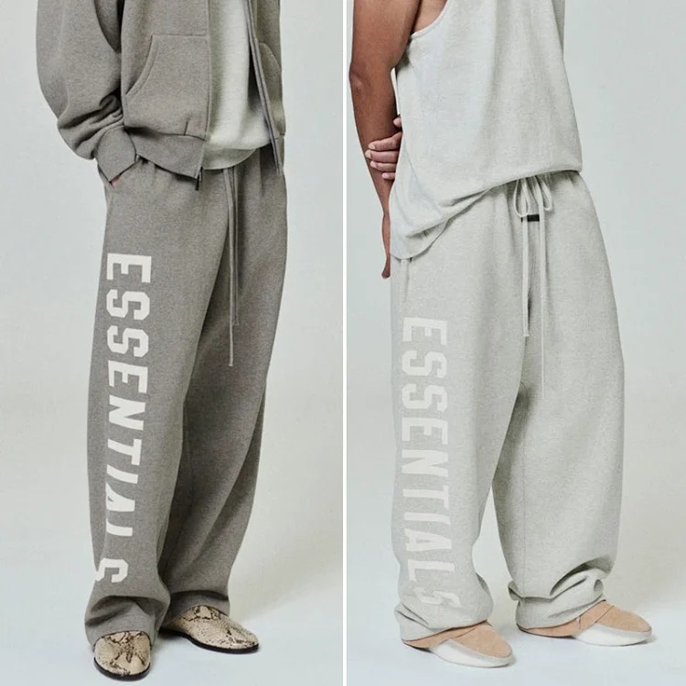 Straight velvet trousers and casual pants with large logo on the side streetwear outfit product