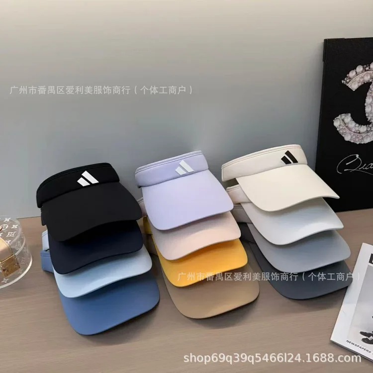 Summer outdoor sports ice silk empty top hat sun visor duck bill sun hat printed simple solid color empty top sun hat streetwear outfit product