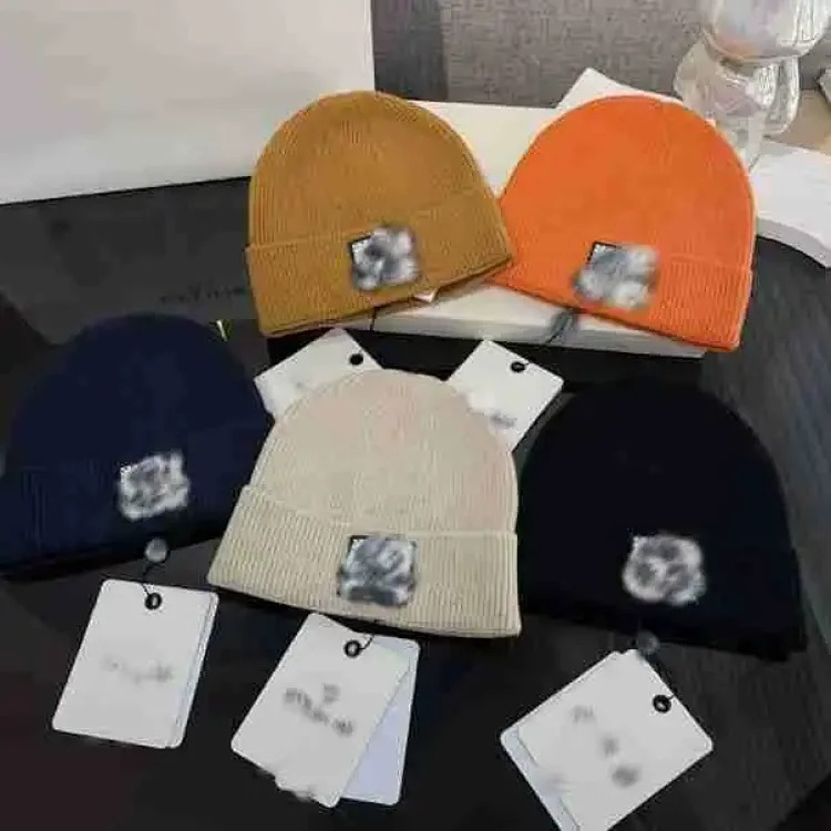 Warm color ins hat street personalized patch wool hat for men and women trendy couple autumn and winter warm knitted cold hat for women streetwear outfit product