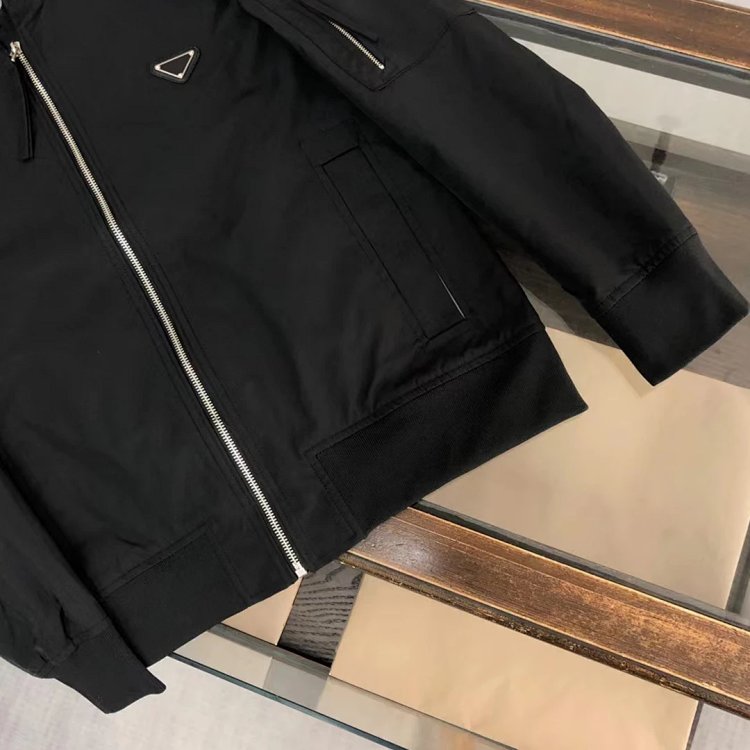 Prada men's jacket baseball collar zipper jacket cardigan solid color men's casual | Outfitreps Spreadsheet