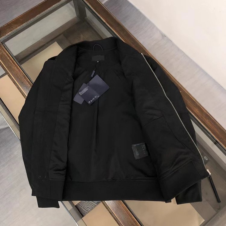 Prada men's jacket baseball collar zipper jacket cardigan solid color men's casual | Outfitreps Spreadsheet