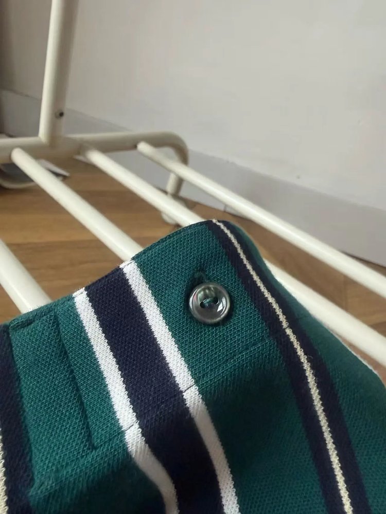 LACOSTE Summer minimalist business casual striped lapel pearl cotton polo shirt retro embroidere | Outfitreps Spreadsheet