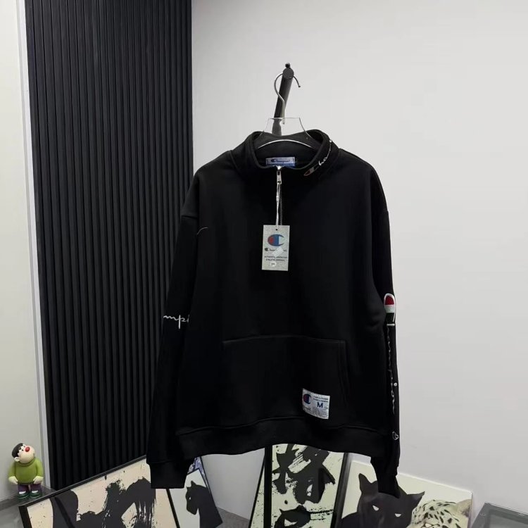 Champion plus velvet hoodie with Kirin arm embroidered logo for both men and women, casual long | Outfitreps Spreadsheet