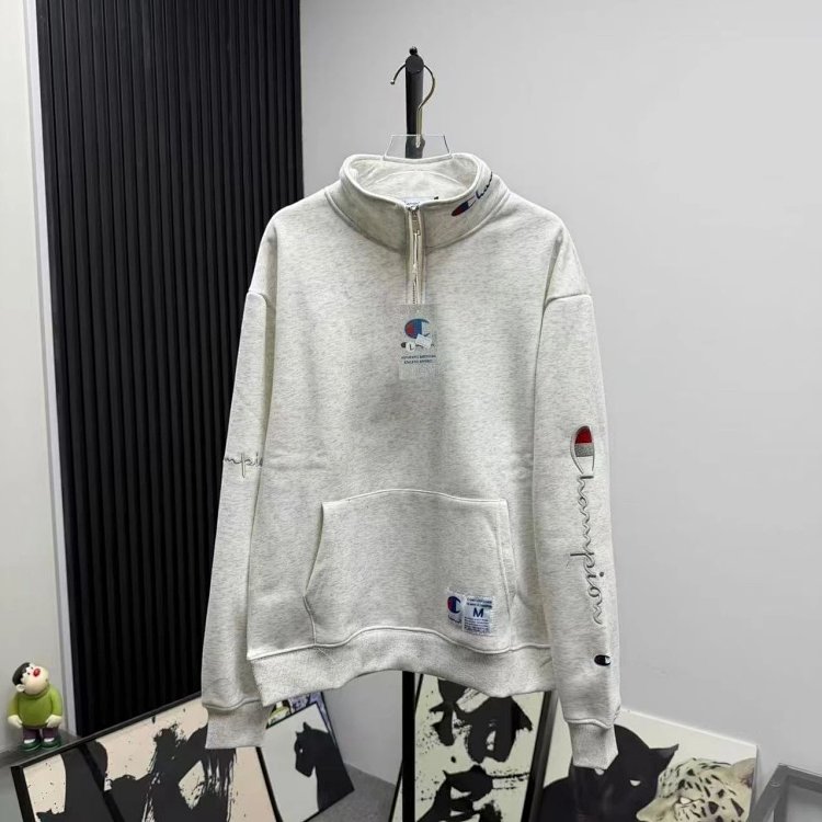 Champion plus velvet hoodie with Kirin arm embroidered logo for both men and women, casual long | Outfitreps Spreadsheet