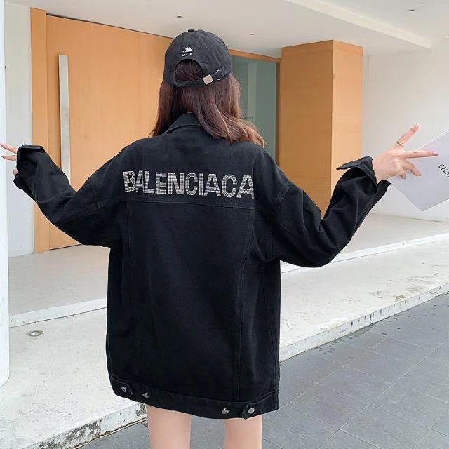 Balenciaga light luxury jacket, unisex denim cardigan, rhinestone jacket, long sleeved top | Outfitreps Spreadsheet