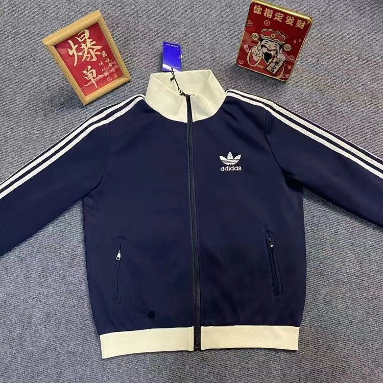 Adidas Clover Jacket Double Zipper Men's and Women's Embroidered Trendy Jacket | Outfitreps Spreadsheet