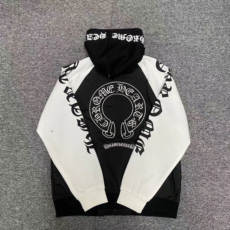Chrome Hearts light luxury Sanskrit printed spring and autumn cardigan hooded jacket men's trend | Outfitreps Spreadsheet