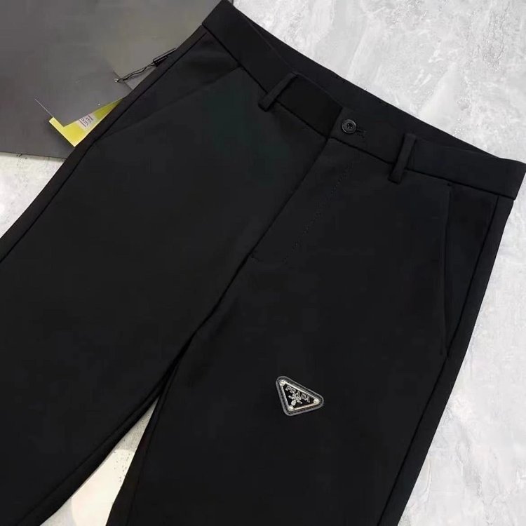 Prada trousers men's business trousers casual straight tube milk silk front label light luxury t | Outfitreps Spreadsheet