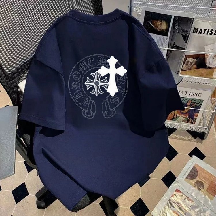 Chrome Hearts Cross Sanskrit Light Luxury Short Sleeve T-shirt for Men and Women, CH Short Sleev | Outfitreps Spreadsheet