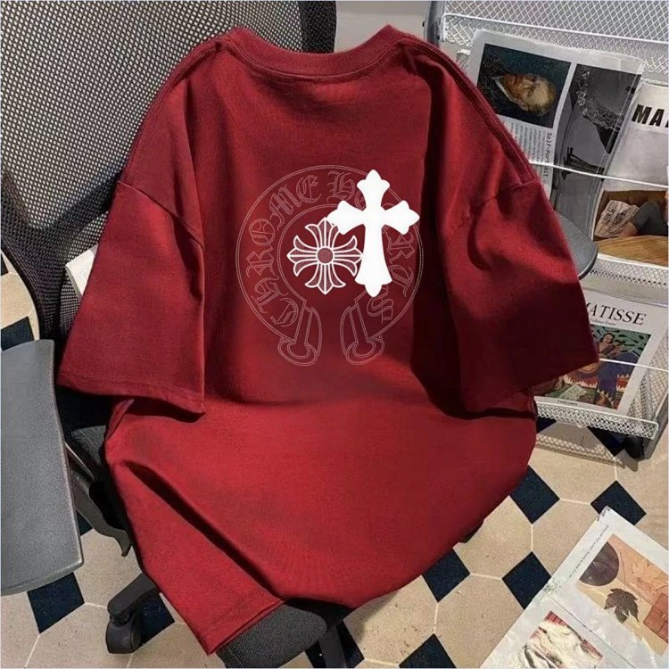 Chrome Hearts Cross Sanskrit Light Luxury Short Sleeve T-shirt for Men and Women, CH Short Sleev | Outfitreps Spreadsheet