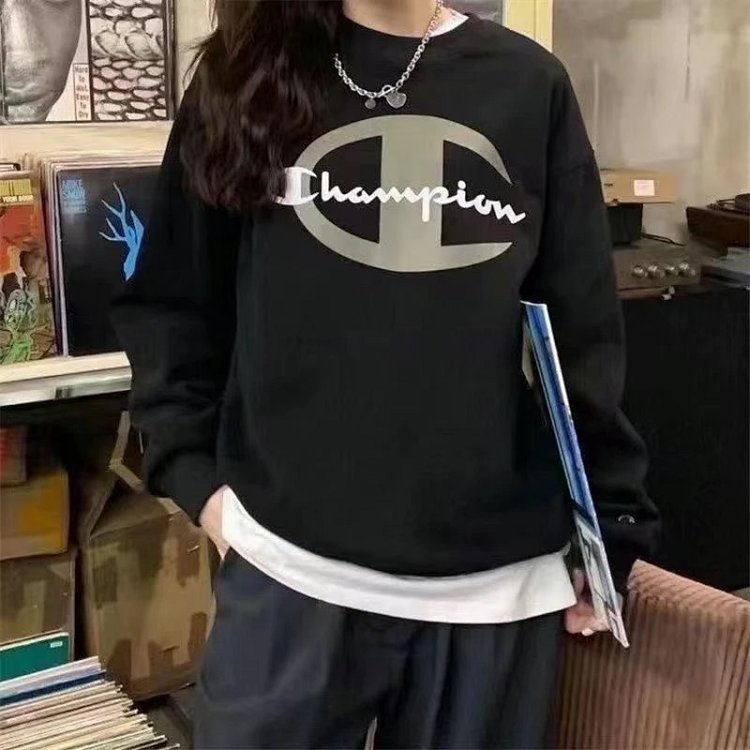 Champion plus velvet sweatshirt long sleeved unisex couple casual pullover sports top trendy