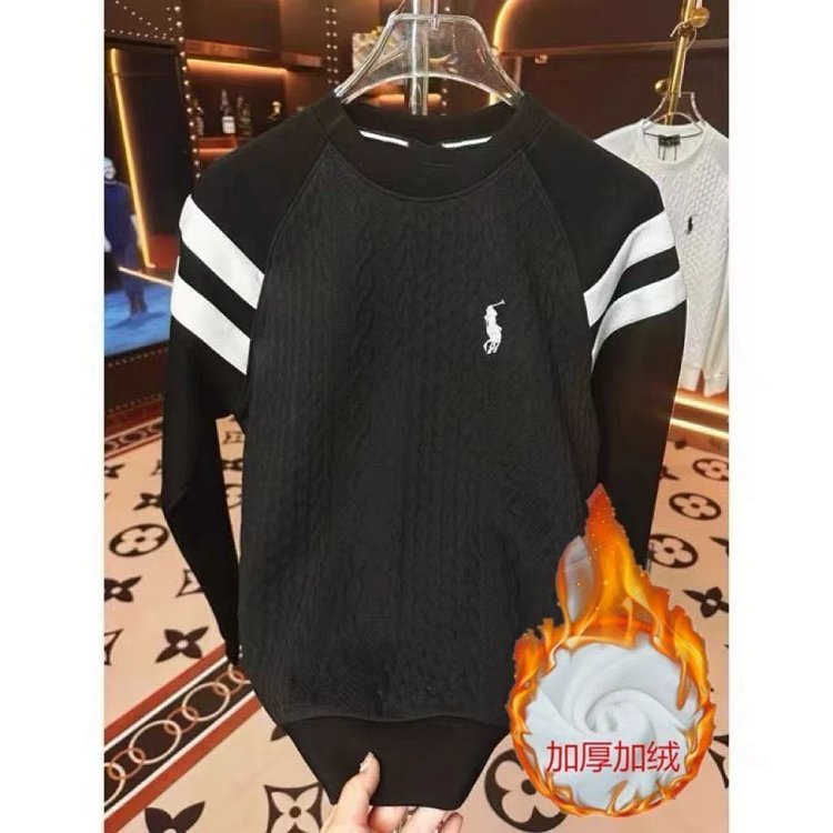Ralph Lauren Long Sleeve Men's and Women's Same Style Velvet Warm Hoodie Bottom Shirt | Outfitreps Spreadsheet