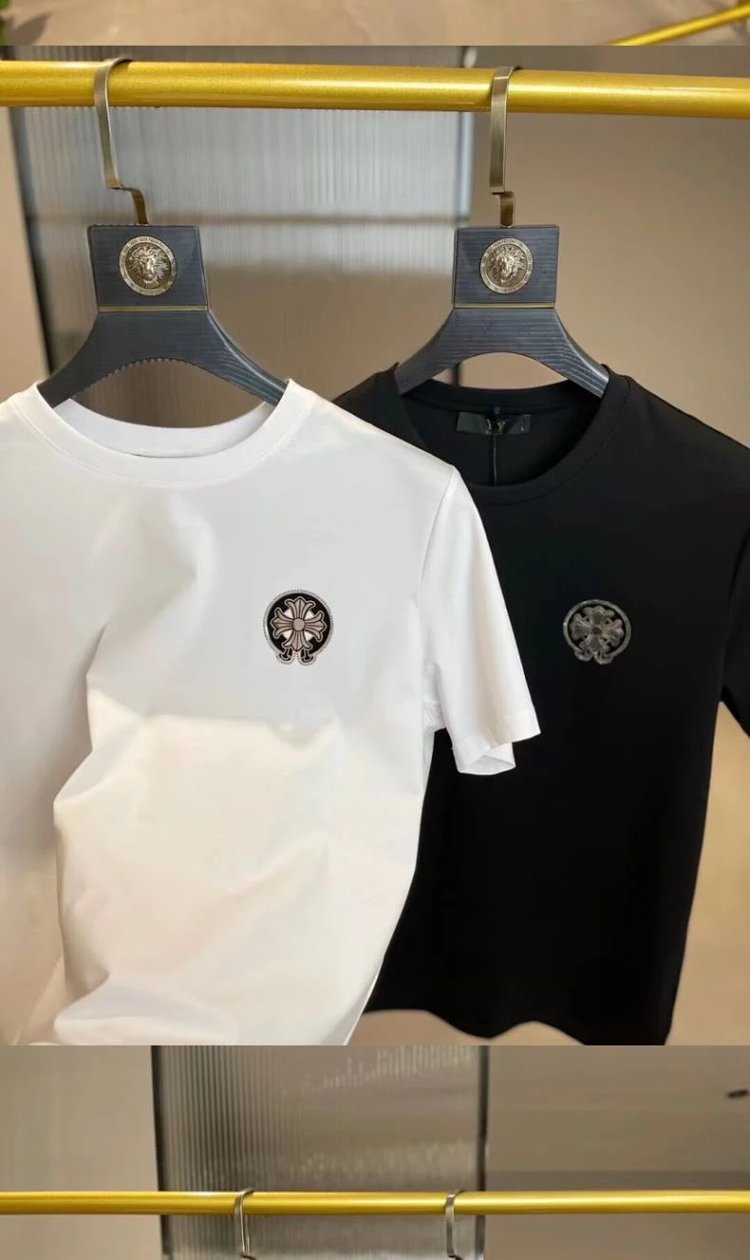 Chrome Hearts Hot Diamond Light Luxury Short Sleeve T-shirt Black Unisex CH Short Sleeve Light L | Outfitreps Spreadsheet