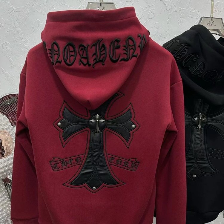 Chrome Hearts hooded sweatshirt, autumn and winter cross long sleeved fleece jacket | Outfitreps Spreadsheet