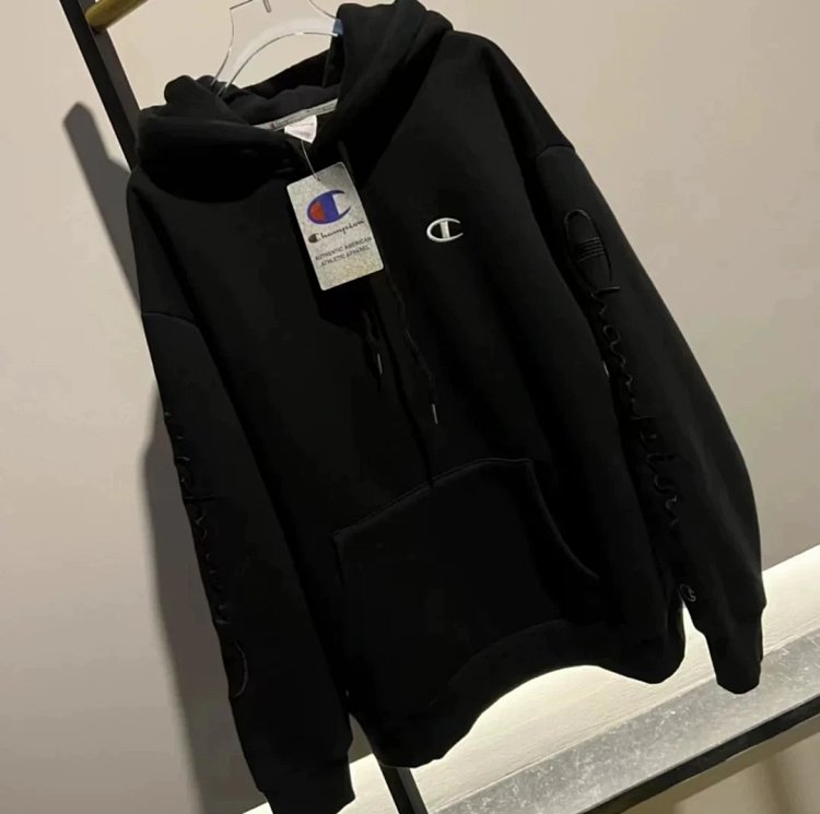 Champion hoodie with embroidered logo on Kirin arm for both men and women, casual long sleeved p | Outfitreps Spreadsheet