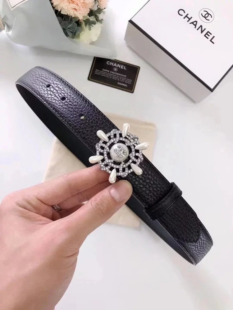 Chanel casual versatile full leather belt