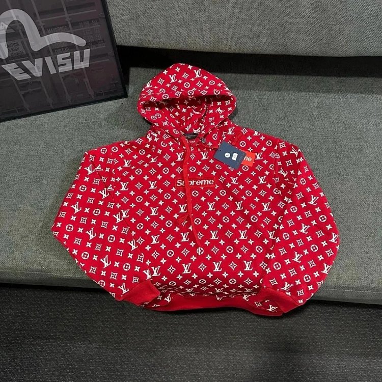 Supreme Co branded Full Print Red Hoodie | Outfitreps Spreadsheet