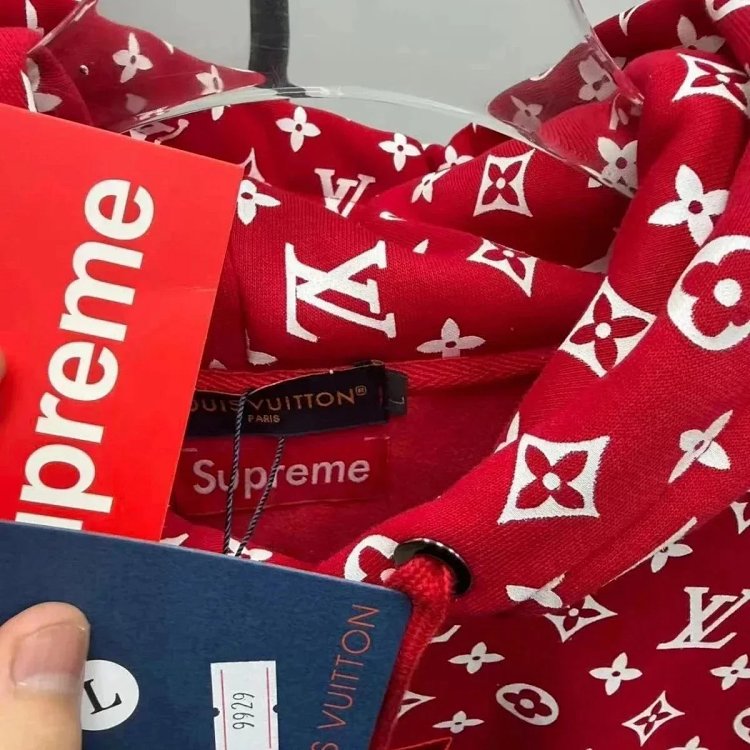 Supreme Co branded Full Print Red Hoodie | Outfitreps Spreadsheet