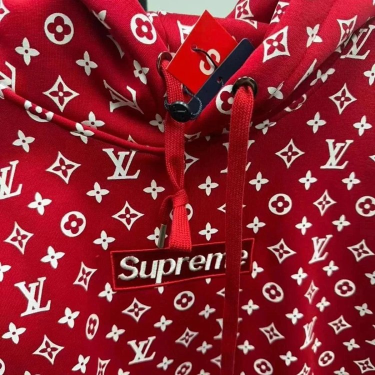 Supreme Co branded Full Print Red Hoodie | Outfitreps Spreadsheet