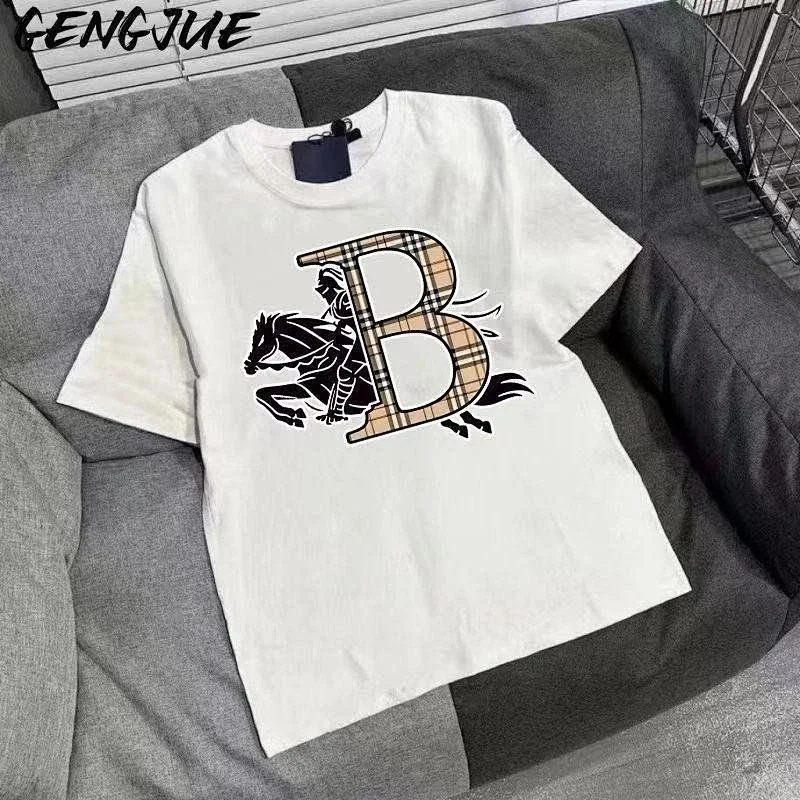 Burberry Light Luxury Short Sleeve T-shirt Men's War Horse Knitted Short Sleeve Top Half Sleeve | Outfitreps Spreadsheet