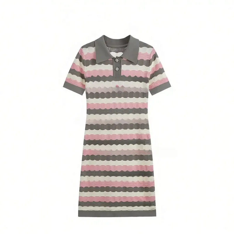 skirt Summer new socialite small fragrant style striped French knitted dress | Outfitreps Spreadsheet