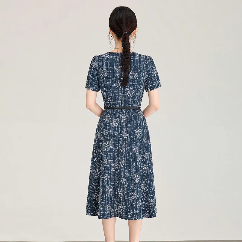 skirt Summer New Product Light Luxury Camellia Jacquard Knitted Tencel Waist slimming Dress | Outfitreps Spreadsheet