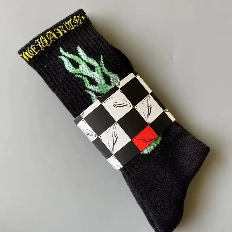 Fashion trend socks love graffiti red lips towel bottom mid-calf socks