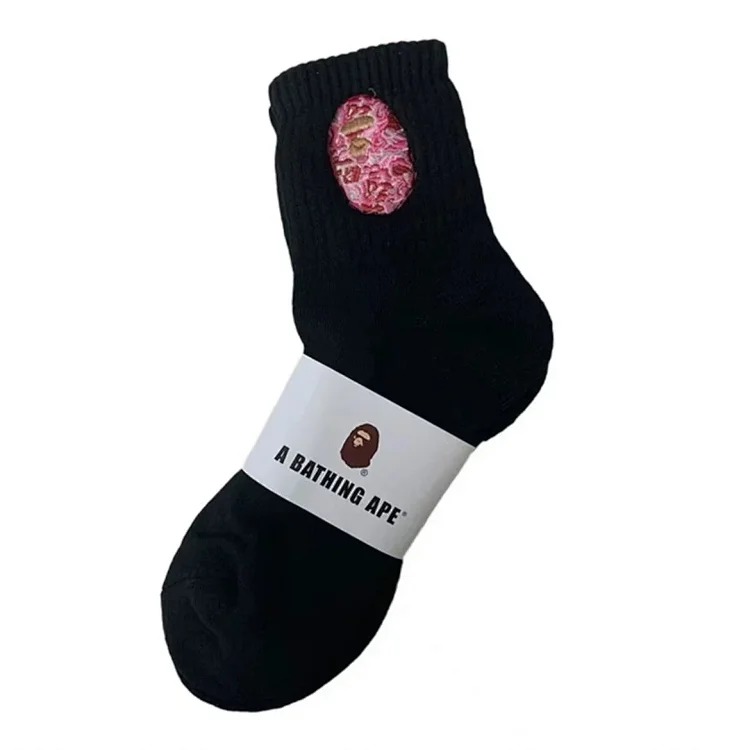 Ape-head towel socks Japanese trendy socks high-tube cotton socks sweat-absorbent white socks solid color mid-tube thickened casual socks for men and women