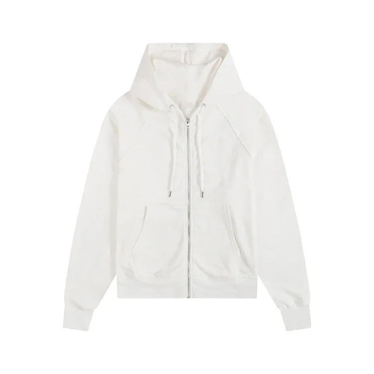Love pocket zipper embroidered hooded casual jacket hooded