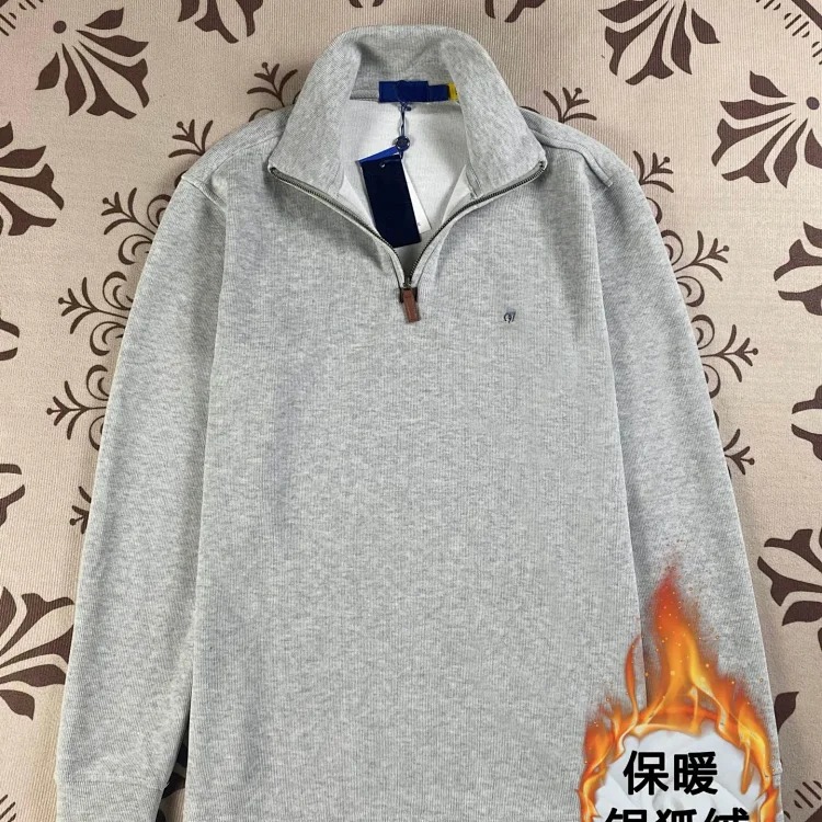 Ralph Lauren Pony logo half-zip lapel loose sweatshirt for women long-sleeved sweatshirt for men polo