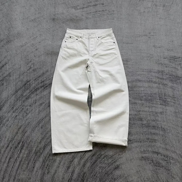 Fmade pure white red edge cloth denim