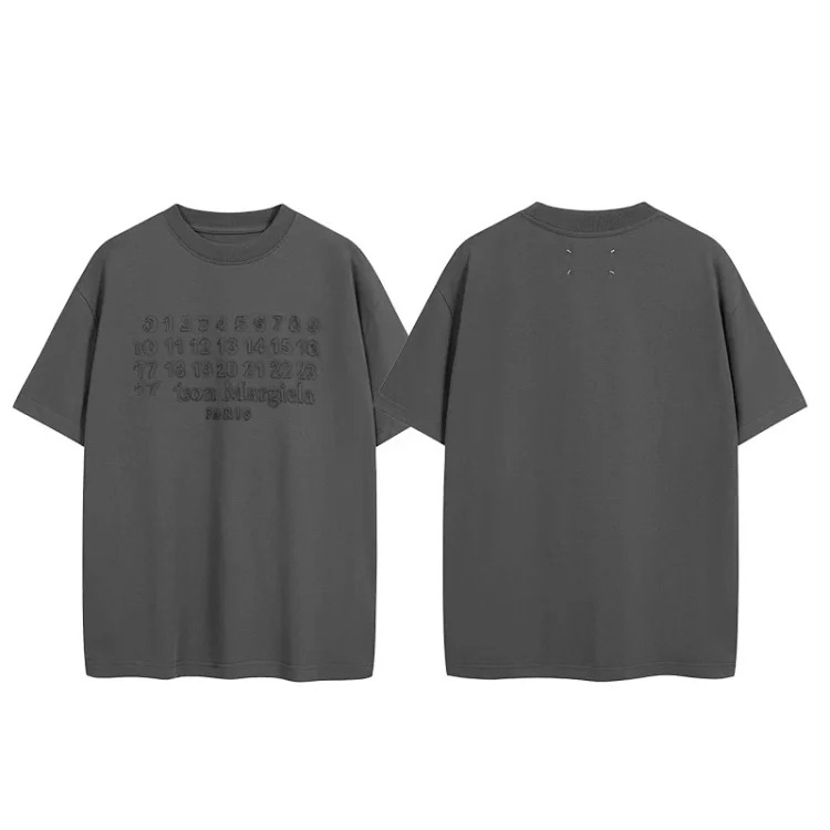 Embroidered numbers short-sleeved T-shirts for men and women, same style 6