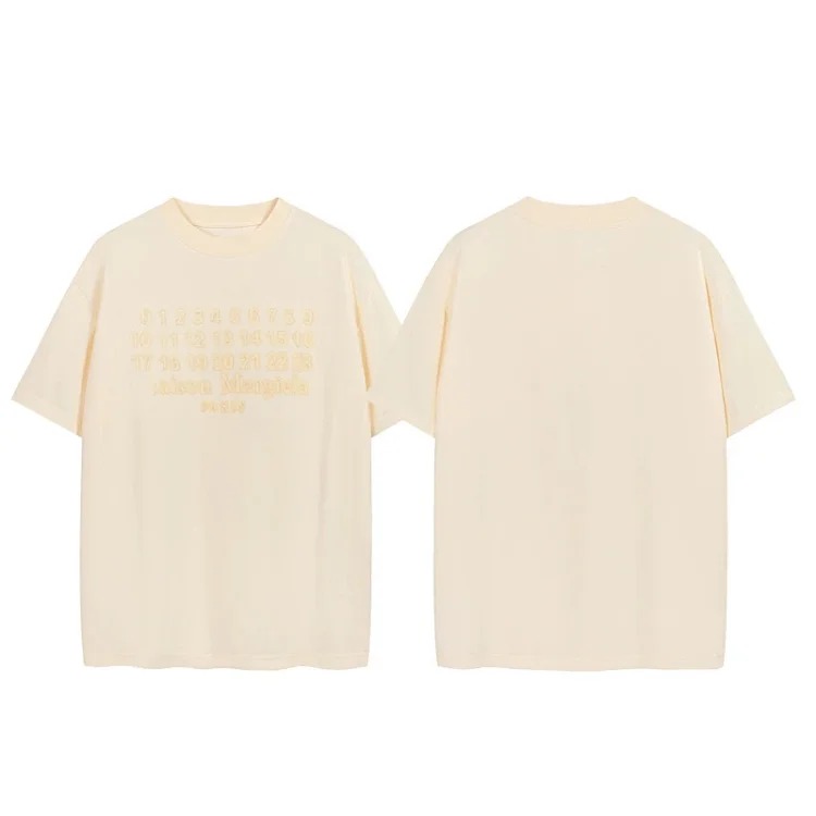 Embroidered numbers short-sleeved T-shirts for men and women, same style 6