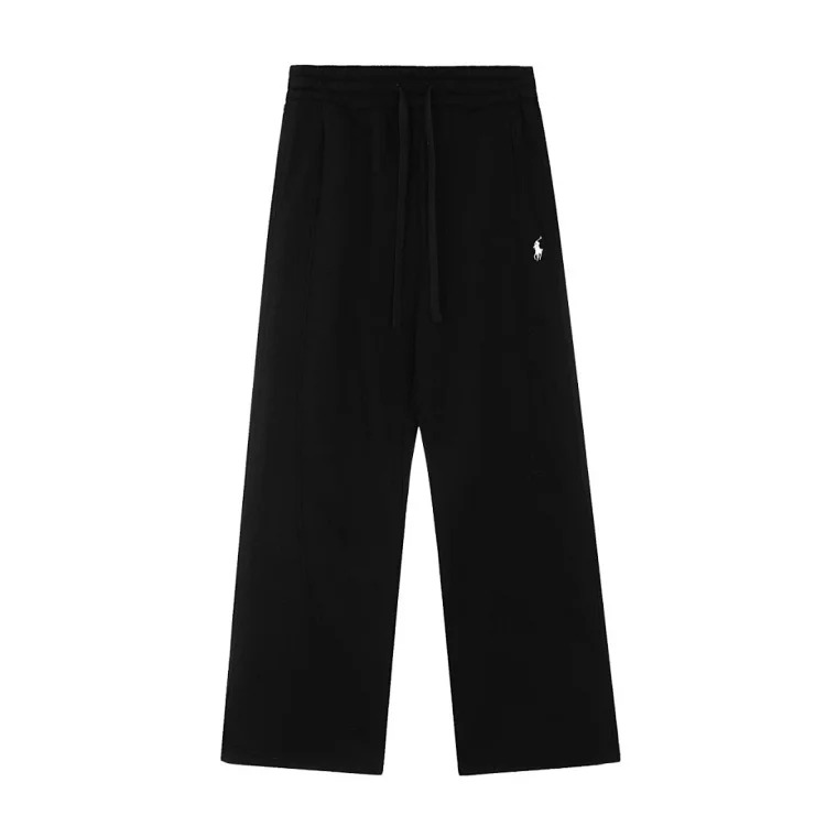 Ralph Lauren .High spring pony logo embroidered straight pants for men and women, casual sports , wide leg