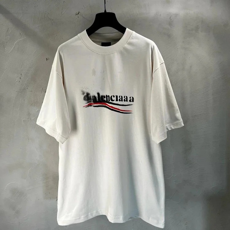 B classic Coke letter blur printed loose men's and women's short-sleeved T-shirt
