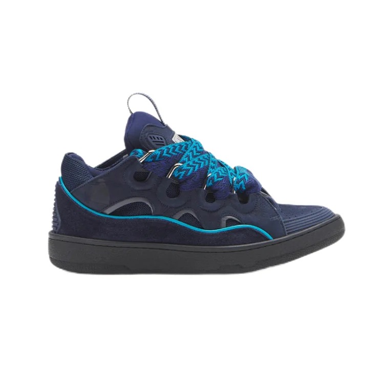 Lnvin - Women's Curb Leather Navy Blue Low Top Sneakers image 2