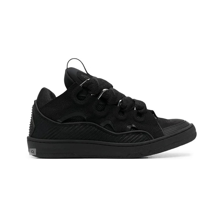 Lnvin Leather Curb Triple Black Sneakers image 2